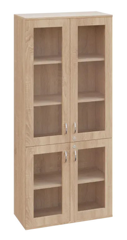 SPO 33 skříň 4-dveřová/ sklo lamino - dub bardolino